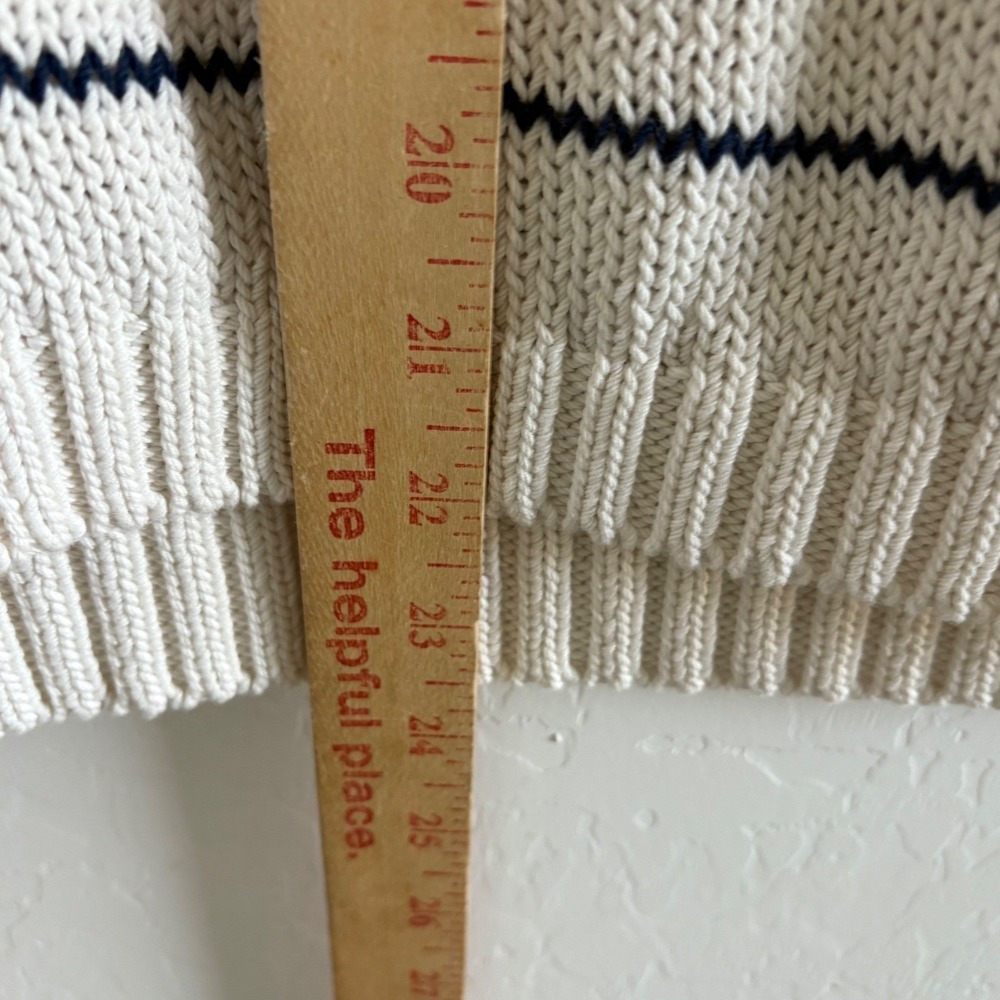 Madewell Striped Knit Sweater Vest Cream Navy Sleeveless Pullover M - Picture 7 of 8